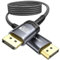 JSAUX Displayport Kabel 2.1 2m, Displayport Kabel 2.1/2.0 Unterstützung 16K@60Hz, 8K@120Hz, 4K@240Hz 80Gbps, Abwärtskompatibel mit DP1.4/DP1.2, DP Kabel 2m 2.1 kompatibel mit Monitor, Laptop, Grafik