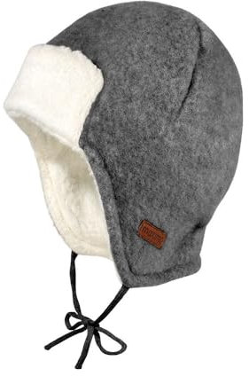 maximo GOTS Baby-Parkacap Wollfleece kbT, Jersey KBA, Band Made in Germany Wollfleece