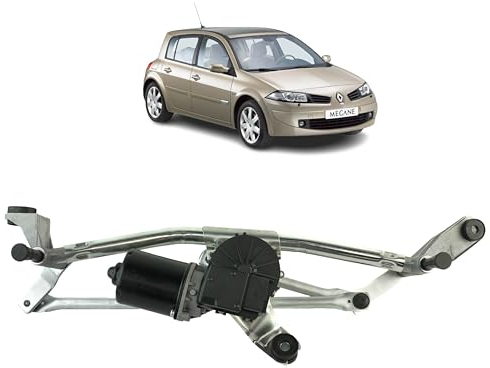 Motor limpiaparabrisas compatible para Megane 2 (2002-2008) (varillaje + motor) 288001683R, 7701054828, 7701207739, 8200036921