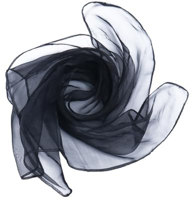 Whakano 10 Stück Square Jongliertücher Seidentücher Chiffontücher,Performance Tanztücher,Gymnastiktücher Jonglier Tücher Schals für Tanzen,Jonglieren,Sensorisches,Tanztücher,45cm,Schwarz