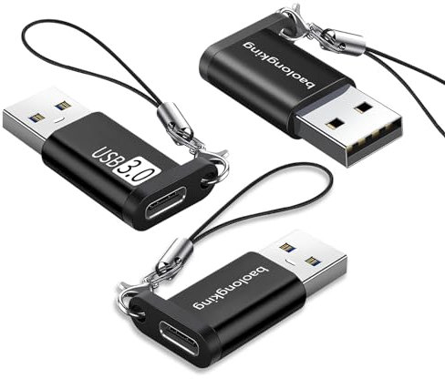 baolongking USB to USB C Adapter, USB 3.0 Male to Type C Female Adaptor Support PD Fast Charger, 5Gbps Data Transfer, Converter for Phone/Laptop/Car/Power Bank/Hubs/Headphone/Mic/Sound Card (3 * USB)