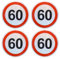 DazzJoy 60. Geburtstag Deko Verkehrsschild Aufkleber Sticker, Deko 60 Geburtstag Frau Mann, Verkehrsschilder Sticker Geburtstag Erwachsene, 60 Aufkleber Geburtstag für Party Geschenk Dekoration(4 Stk)