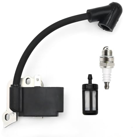 Hoypeyfiy 4140-400-1300 Ignition Coil with Fuel Filter Spark Plug Replacement for Stihl FS38 FS45 FS46 FS55 FS55C HL45 HS45 KM55 KM55C Brushcutter String Trimmer Hedge Trimmer 4140 400 1300