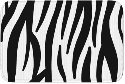 InOmak Zebra-Druck,Soft Saummatte Fußmatte Badematte rutschfeste Bodenmatte saugfähige Badezimmerunterlage 40x60 cm