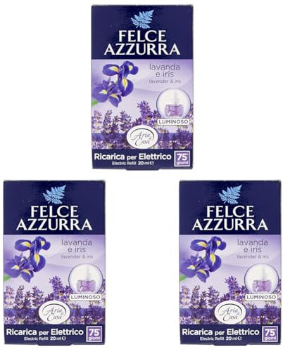 Felce Azzurra - Aria di Casa, Ricarica Diffusore Elettrico Iris e Lavanda, Puro Benessere - 20 ml (Confezione da 3)