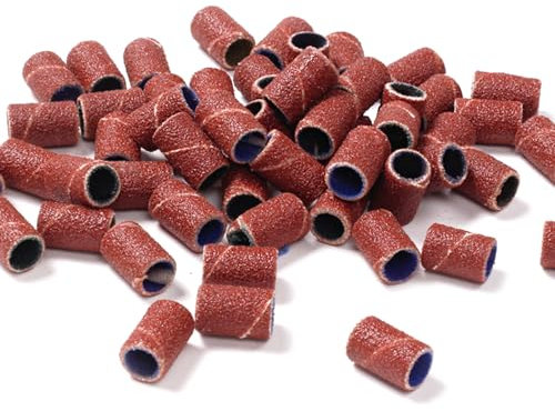 Azxcvbnm 100 bandas de lijado, repuesto de lima de taladro, cabezal de lijado, anillos de lijado, arena de molienda