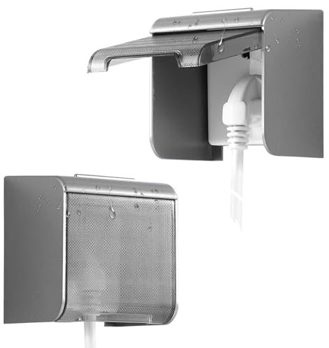 Cubierta de Enchufe para Protector Enchufe,Tapa Enchufes Pared Impermeable Caja de Enchufes,Protector contra Salpicaduras, Plástic para Cocina Baño Dormitorio (Negro)