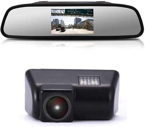 HD CCD Car Reversing Camera Number Plate Parking Aid Night Vision + 4.3 Inch Rear View Mirror for Ford Transit MK6/MK7 Transit 2016 2017 2018