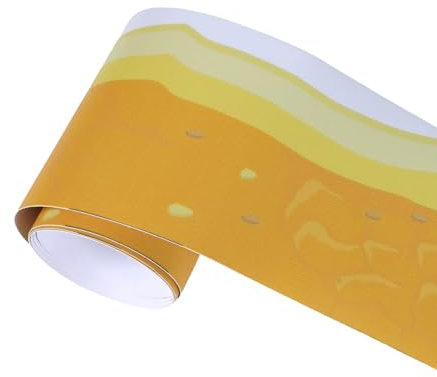 3 Rolle 10*200cm Selbstklebende PVC Tapete bordüre, Weichsockelleiste, Sockelleisten, dekorative Aufkleber, Tapetenbordüre, Wandbordüre Klebefolie für Bad Küche Fliesen Raumdekoration (Wüsten)