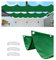 Retráctil Ondulada Vela de Sombra Impermeable 3x6M(AxL) Toldos Exterior Rectangular Protección Rayos UV Resistente al Desgarro para Terraza Balcon Exterior Jardín con Ojales y Cuerdas Verde Oscuro