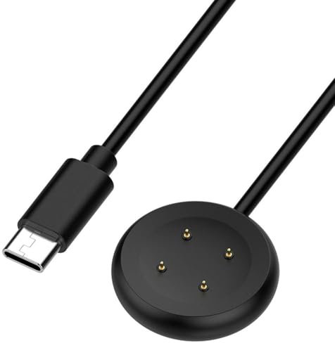 SYSTEM-S USB 3.1 Kabel 100 cm Ladestation für Fitbit Versa 4 3 Sense 2 1 in Schwarz