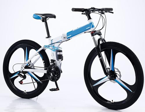 Faltrad Klapprad 24 Zoll Fahrrad mit mechanischem Scheibensystem, 21-Gang-Klapp-Mountainbike, verstellbare Sattelhöhe, integrierte Räder A,24 Zoll