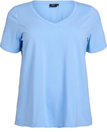 Zizzi Damen Große Größen T-Shirt Baumwolle V-Ausschnitt Gr Gr M Open Air