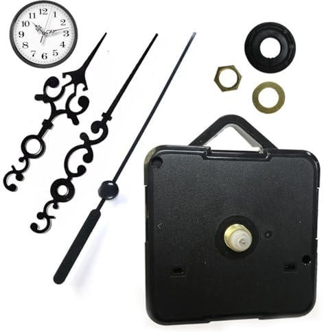 NHQZ Funk-Uhrwerk mit Zeigersätzen, Uhrwerk für wanduhr lautlos, Schwarz Funkuhrwerk für Ersatz DIY