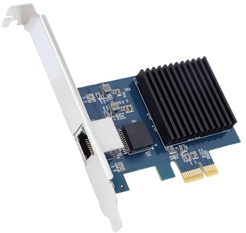 Bewinner Scheda di Rete Porta da 10 GB RJ45, RTL8127 PCI Express Gen 4 X1 a 10 Gigabit Network Card, Adattatore PCIE Ethernet LAN per