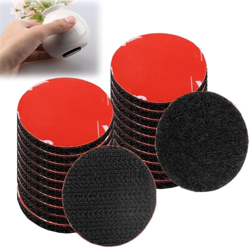 3M VHB Self Adhesive Velcro Pads, OIHCAZ 20 Pack Waterproof Heavy Duty Hook and Loop Sticky Dot (Φ3cm), Shooting Strong Sticky Hook Velcro Tapes for Home Car Outdoor Wood Phone Holder
