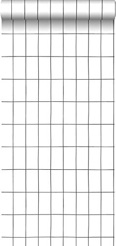 Sanders & Sanders papier peint à carreaux noir et blanc 53 cm x 10.05 m