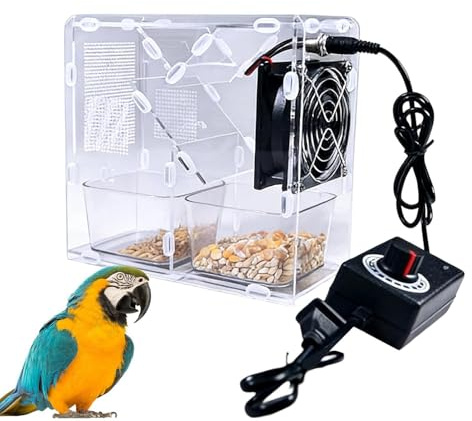 Woalopted Vogelfutter-Schalenabscheider - Abnehmbarer elektrischer Reiniger,Futtertrenner zum Entfernen von Schalen,für Finken, Unzertrennliche, Sonnensittiche, Nymphensittiche, in Haus und