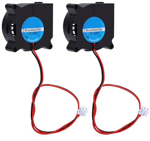 Asixxsix 40mm Blower Fan 24V, 3D Printer Micro 24 Volt Fans Blower 4020 Dual Ball Bearing Brushless Cooling Fan 2 Pin, 40 X 40 X 20mm