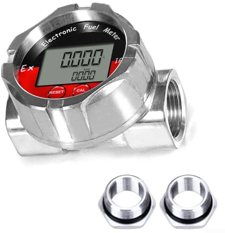 Medidor de flujo digital de turbina en pulgadas, medidor electrónico de flujo de líquido para agua, aceite y productos químicos, contador industrial alto +/-% con adaptador de 3/4