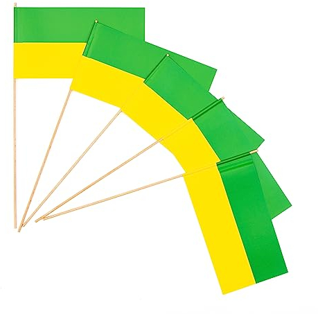 Everflag Papierfähnchen: grün-gelb 50er Packung