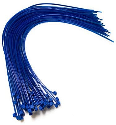 Nylon Plastic Cable Ties Long and Wide Extra Large Zip Ties Black and White wrap 50 pieces (Blue, 4.8mm x 450mm)