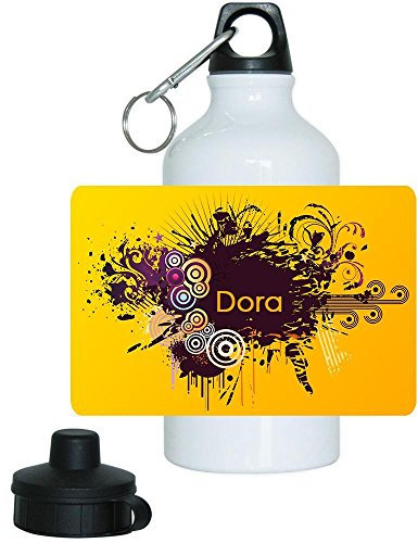 Eurofoto Trinkflasche mit Namen Dora und schönem Motiv mit Kreisen für Mädchen
