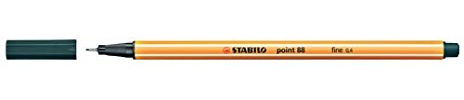 STABILO Point 88 Fineliner Tannengrün, Metallspitze, 0,4 mm, 10 Stück