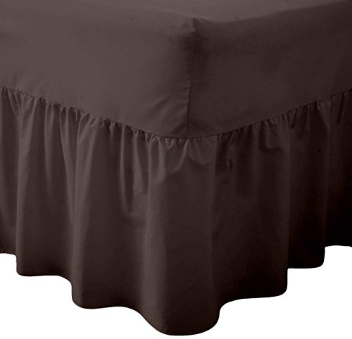 R&Z Luxuary Plain Polycotton Fitted Valance Sheet SIngle, DOuble, King, Super King (Choclate, King)