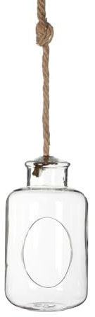 NaDeco Pflanzenglas Deko Flasche zum Hängen h. 21cm Ø12cm Glasvase zum Aufhängen Pflanzen Halterung Pflanzen Terrarium Sukkulenten Glas Pflanzgefäß zum Aufhängen Tillandsia Glas