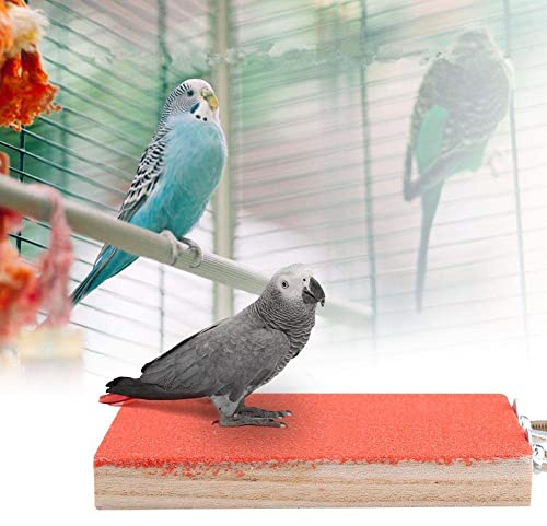 Soporte para Percha de Pájaro, Plataforma áspera de Madera Natural Patio de Juegos Pata de Molienda Tablero Esmerilado Limpio para Mascota Loro Hámster Ardilla