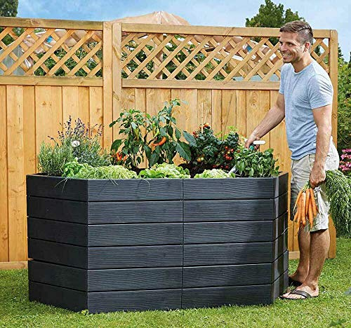Yerd Ergo Hochbeet-System, 5 Jahre Garantie, Made in Germany (3 x Höhe 25cm Ø 110cm + 55cm Verl.)