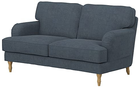 Soferia Sofabezug Kompatibel Mit Stocksund 2er-Sofa Sofaüberzug Sofaüberwurf Sofaschoner Cover Wasserabweisend Fleckschutz Softi Grau Anthrazit