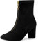Allegra K Damen Stiefeletten mit Reißverschluss vorne, klobig, hoher Absatz, Schwarz , 41 EU