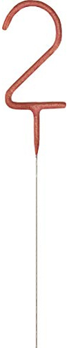 Rose Gold 2nd Glitz Birthday Sparkler (17cm) - Perfect for Birthdays Cake Topper Decoration, Anniversary & More - 1 Pc