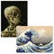 Katsushika Hokusai Poster mit Skelett von Vincent Van Gogh & The Great Wave Off Kanagawa, laminiert, 45,7 x 61 cm, 2 Stück