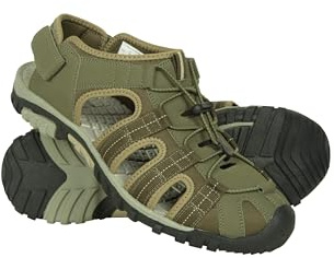 Mountain Warehouse Trek Mens Shandal - Neoprene Upper Shoes Sandals, Soft Lining, Durable Outsole Footwear, EVA Midsole - Spring Summer Walking, Travelling, Beach Khaki Adult Shoe Size 6