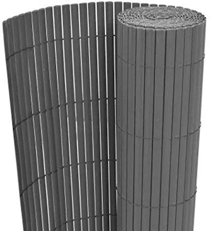 COMERCIAL CANDELA FELPUDOS Y ALFOMBRAS Cañizo PVC Doble Cara con Bridas | Estera de PVC | Resguardo Visual Intimidad para Jardín, Balcón o Terraza | Resistente Color (1,5_x_3_Metros, Gris Antracita)