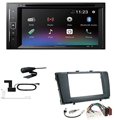 Pioneer AVH-A240DAB Autoradio Bluetooth DAB DVD USB passend für Toyota Avensis T27 ab 2009 schwarz