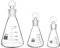 QWORK® Conical Flask Glass Erlenmeyer Flask Set (50, 100 and 250ml), 3 x Graduated Borosilicate Glass Erlenmeyer Conical Flask with Glass Stopper for Lab, Experiment, Chemistry