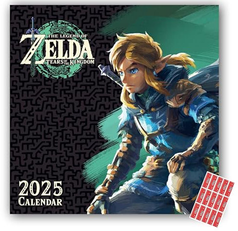The Legend of Zelda Calendar 2026 Official Square Wall Calendar Gift Present with Free Organising Stickers Included