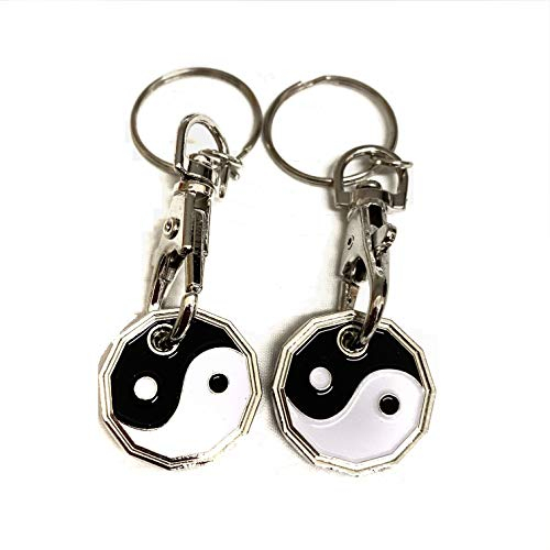 Craft 4 You Yin Yang Trolley Token Keyring – Pound Coin Holder for Shopping Trolleys, Grocery Trolley, Keychain Accessory, and Trolley Coin Keyring UK