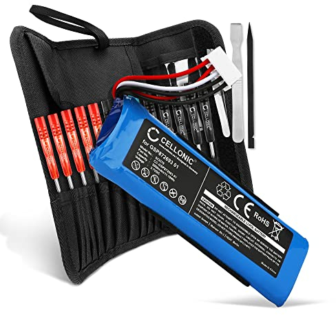 CELLONIC Ersatzakku GSP872693 01 für JBL Flip 4, Flip 4 Special Edition Lautsprecher Musikbox Akku 3000mAh + Werkzeug-Set 23tlg Soundbox Batterie, Speaker Battery