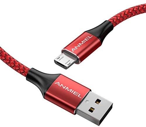 Micro USB Charger Cable 10ft,Android Charger Micro USB to USB A Nylon Braided Cord Compatible with Samsung Galaxy S6 S7 Edge Note 5, Kindle and More-Red