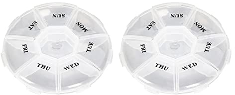 Tablettenbox 7 Tage Rund Pillendose Medikamentenbox Klein Tablettenspender Tabletten Wochenbox 1 Fach