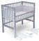 FabiMax Baby Beistellbett für Boxspringbett, TÜV geprüft 2022, inkl. Matratze und Nestchen aus Netzstoff, Buche massiv grau, Air/graue Sterne auf weiß