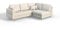 S-Style Möbel Monaco Viersitziges Ecksofa Skandinavische Moderne Ecksofa Mikrofaser Stoff 231cmx161cmx81cm Modern Lose Rückenlehnenkissen 8 Hellbraune Holzbeine Eckseite Rechts Farbe Ecru
