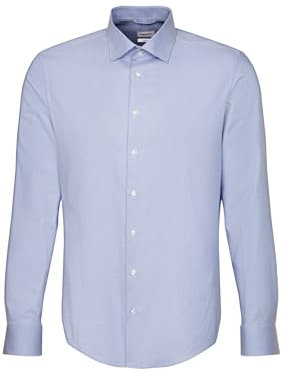Seidensticker Herren Regular Fit Langarm Hemd, Hellblau, 43 EU
