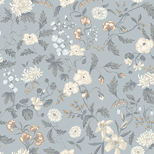 CiCiwind Selbstklebende Tapete Blumen 39CM×10M Grün Blatt Blume Tapete Vintage Möbelfolie Wasserdicht Klebefolie Schlafzimmer Wohnzimmer Wand Möbel Vinyl Wandverkleidung
