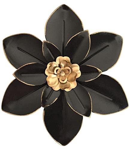 Decoración de pared de flores de metal, escultura floral rústica moderna de 10 pulgadas, hierro envejecido para colgar en la pared, decoración del hogar, obras de arte para interiores, cocina,